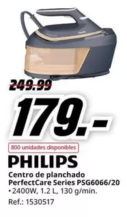 Oferta de Philips - Centro De Planchado Perfectcare Series Psg6066/20 por 179€ en MediaMarkt