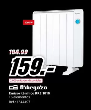 Oferta de Orbegozo - Emisor Termico Rre 1010 por 159€ en MediaMarkt