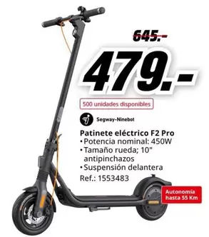 Oferta de Rueda - Patinete Eléctrico F2 Pro por 479€ en MediaMarkt