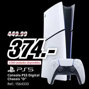 Oferta de Consola Ps5 Digital Chassis "d" por 374€ en MediaMarkt