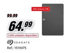 Oferta de Seagate - Hdd Externa por 64,99€ en MediaMarkt