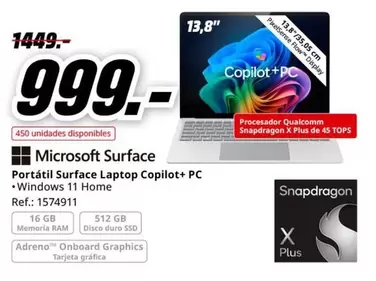 Oferta de Microsoft - Surface por 999€ en MediaMarkt