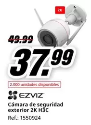 Oferta de Ezviz - Camara De Seguridad Exterior 2k H3c por 37,99€ en MediaMarkt