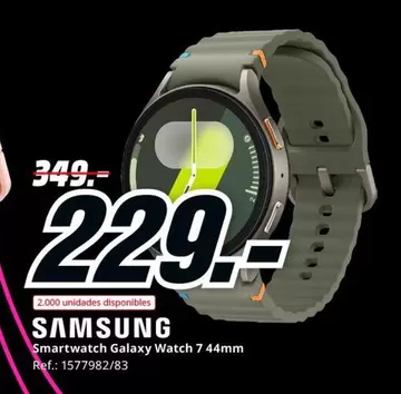 Oferta de Samsung - Smartwatch Galaxy Watch 7 44mm por 229€ en MediaMarkt