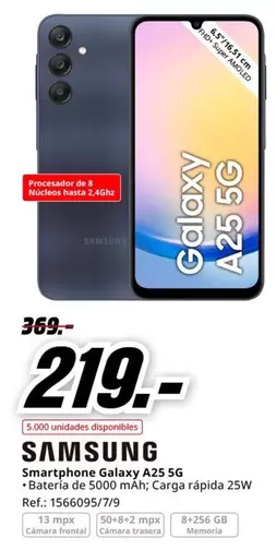 Oferta de Samsung - Smartphone Galaxy A25 5g por 219€ en MediaMarkt