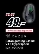 Oferta de Razer - Ratón Gaming Basilik V3 X Hyperspeed por 49€ en MediaMarkt