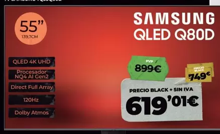 Oferta de Samsung - Qled Q80d por 619,01€ en Pascual Martí