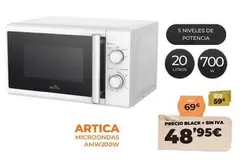 Oferta de Artica - Microondas AMVW200W por 48,95€ en Pascual Martí