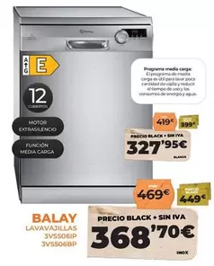 Oferta de Balay - Lavavajillas 3vs506ip por 327,95€ en Pascual Martí