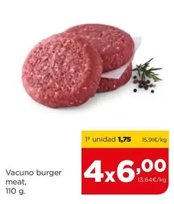 Oferta de Vacuno Burger Meat por 1,75€ en Alimerka