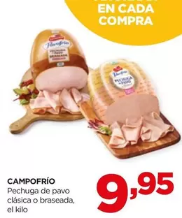 Oferta de Campofrío - Pechuga De Pavo Clasica O Braseada por 9,95€ en Alimerka