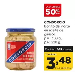 Oferta de Consorcio - Bonito Del Norte En Aceite De Girasol por 6,95€ en Alimerka