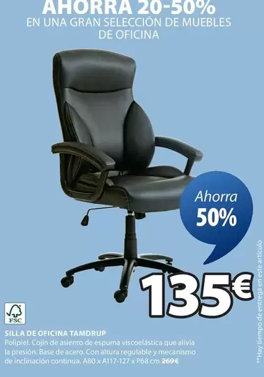 Oferta de Silla De Oficina Tamdrup por 135€ en JYSK