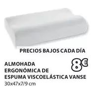 Oferta de Almohada Ergonómica De Espuma Viscoelástica Vanse por 8€ en JYSK