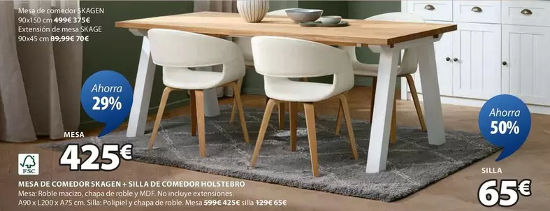 Oferta de Mesa De Comedor Snacker Silla De Comedor Nois por 425€ en JYSK