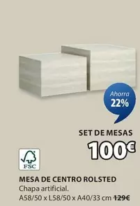 Oferta de Mesa De Centro Rolsted por 100€ en JYSK