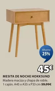 Oferta de Mesita De Noche Hokkmund por 45€ en JYSK