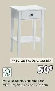 Oferta de Mesita De Noche Nordby por 50€ en JYSK