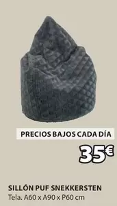 Oferta de Sillón PUF SNEKKERSTEN por 35€ en JYSK