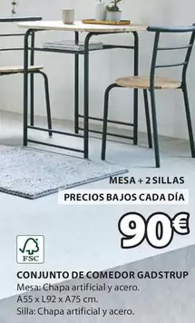 Oferta de Conjunto De Comedor Gadstrup por 90€ en JYSK