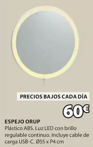 Oferta de ABS - Espejo Orup por 60€ en JYSK