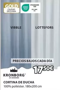 Oferta de Kronborg - Cortina De Ducha por 17,5€ en JYSK