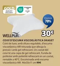 Oferta de Wellpur - Coixi D'escuma Viscoelástica Skaget por 30€ en JYSK