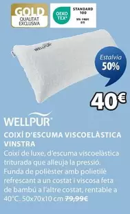 Oferta de Wellpur - Coixi D'escuma Viscoelástica Vinstra por 40€ en JYSK