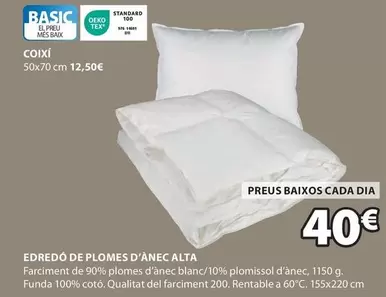 Oferta de Basic - Edredo De Plomes D'anec Alta por 40€ en JYSK