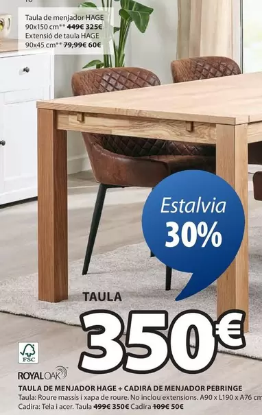 Oferta de Royal - Taula De Menjador Hage por 350€ en JYSK