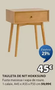 Oferta de Tauleta De Nit Hokkmund por 45€ en JYSK