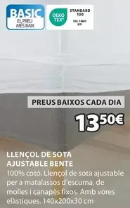 Oferta de Basic - Llençol De Sota Ajustable Bente por 13,5€ en JYSK