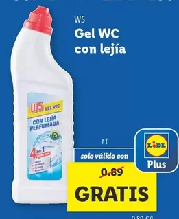 Oferta de W5 - Gel Wc Con Lejia por 0,89€ en Lidl