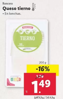 Oferta de Roncero - Queso Tierno por 1,49€ en Lidl