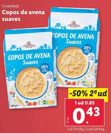 Oferta de Crownfield - Copos De Avena Suaves por 0,85€ en Lidl