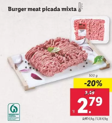 Oferta de Mixta - Burger Meat Picada por 2,79€ en Lidl