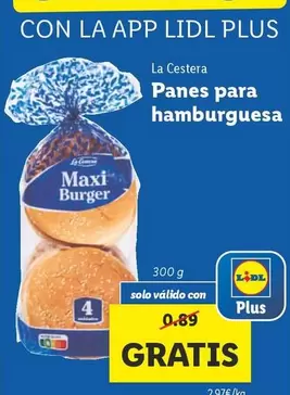 Oferta de La Cestera - Panes Para Hamburguesa por 0,89€ en Lidl