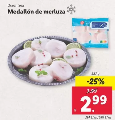 Oferta de Ocean sea - Medallon De Merluza por 2,99€ en Lidl