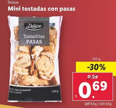 Oferta de Deluxe - Mini Tostadas Con Pasas por 0,69€ en Lidl