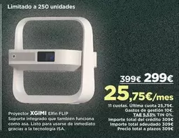 Oferta de Funciona - Proyector Elirn Elip por 299€ en El Corte Inglés