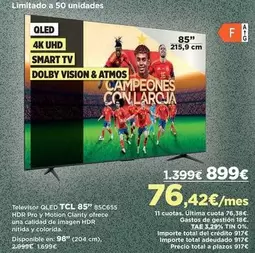 Oferta de TCL - Televisor Qled por 899€ en El Corte Inglés