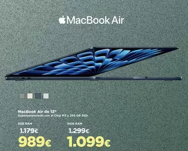 Oferta de Ram - Macbook Air 13" por 989€ en El Corte Inglés