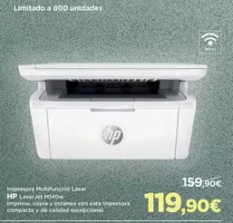 Oferta de HP - Impresora Multifunción Láser Hp Laser-jet M140w por 119,9€ en El Corte Inglés