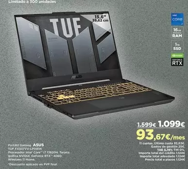 Oferta de Intel - Patate Gains ASUS por 1099€ en El Corte Inglés