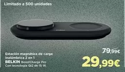 Oferta de Belkin - Estación Magnética De Carga Inalambrica 2 En 1 por 29,99€ en El Corte Inglés