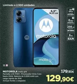 Oferta de Motorola - Moto G14 Pantalla Lcd Fhd+ por 129,9€ en El Corte Inglés