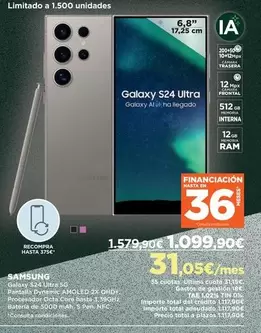 Oferta de Ram - Galaxy S24 Ultra por 1099,9€ en El Corte Inglés