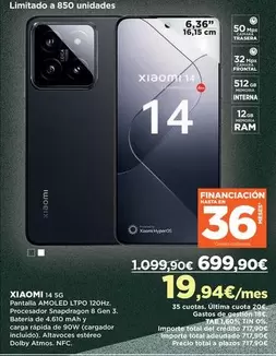 Oferta de Xiaomi - Pantalla Amoled por 699,9€ en El Corte Inglés