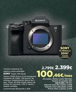 Oferta de Sony - Tè Regala por 2399€ en El Corte Inglés