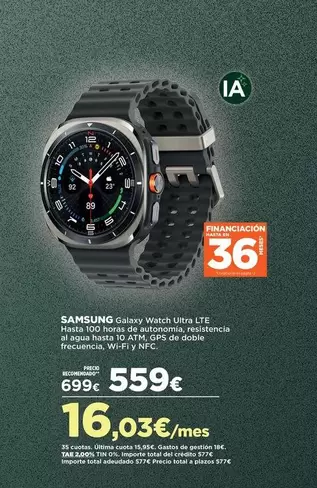 Oferta de Samsung - Galaxy Watch Ultra Lts por 559€ en El Corte Inglés